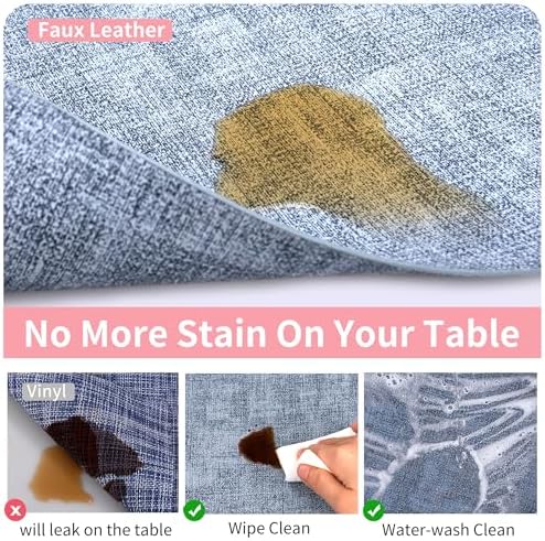 Maxpearl Faux Leather Placemats Set of 8, Easy to Clean, Blue - Image 6