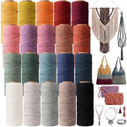 Timgle 20 Rolls Macrame Cord 5 mm x 438 Yards Cotton Rope(Macaron Colors) by Timgle