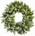 Fraser Hill Farm 36" Frosted Pine Wreath Door Hanging with Pinecones, No Lights, FFWRA036-0SN, Snow by FraserHillFarm
