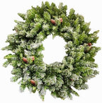 Fraser Hill Farm 36" Frosted Pine Wreath Door Hanging with Pinecones, No Lights, FFWRA036-0SN, Snow by FraserHillFarm