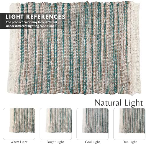 Hausattire Woven Jute Placemats, Teal, Set of 4 - Image 4