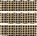 VHC Brands, Burlap Black Check, Cotton, 12x18, Fringed, Placemat, Set of 6, Black, 12 Pack by VHCBrands