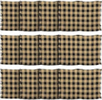 VHC Brands, Burlap Black Check, Cotton, 12x18, Fringed, Placemat, Set of 6, Black, 12 Pack by VHCBrands