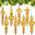 Mifoci 8 Pcs 6 Inch Mercury Glass Finial Christmas Ornaments,Gold by Mifoci