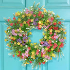 20" Spring Summer Wreath for Front Door Outside - Boxwood Greenery Wreath by Montekin