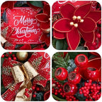 Christmas Wreath with Lights, 24 Inch Lighted Christmas Wreath for Front Door, Winter Wreath with LED Lights, red Berries, Pinecones, Gold Ball, Red Bow, Merry Christmas Sign for Indoor or Outdoor - Image 3