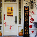 Happy Halloween Unwelcome Sign for Front Door Boo Halloween Wooden Standing For Patio Holiday Standing Go Away Signs Halloween Pumpkin Decorations for Porch 48"×8" - Image 3