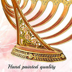 Matashi Hand Painted Enamel Menorah Candelabra Modern Design - Image 7