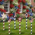 6 Pcs 15" 4th of July Metal Yard Stakes Patriotic Outdoor Garden Decorations Stake Red Blue White Star Yard Sign for 250th Independence Day Porch Patio Walkway Lawn Decoration by Otoolling