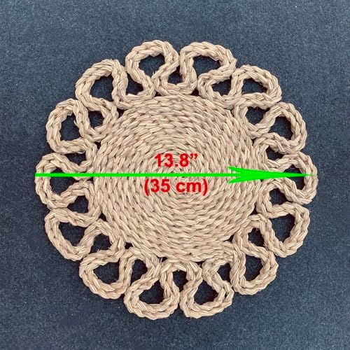 13.8" Set of 10 Round Seagrass Placemats by Laquedecraft - Image 5
