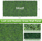Artificial Boxwood Roll,64x144 in(64 sqft) UV-Anti Faux Ivy Grass Wall - Image 2