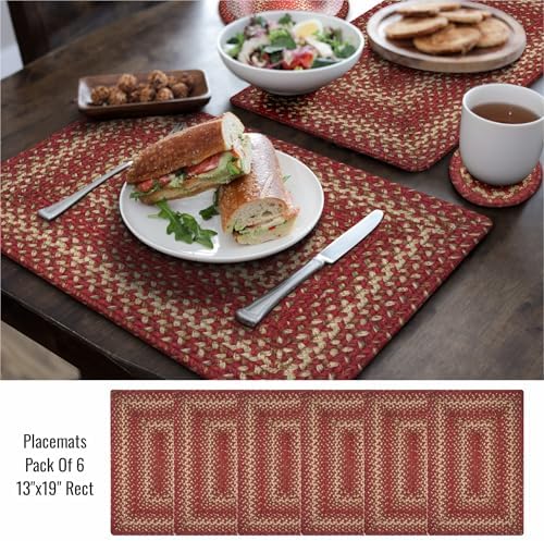 Homespice Apple Pie Jute Braided Placemats, Rect 13x19 Set of 6 - Image 3