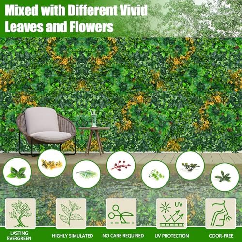Artificial Grass Wall Panels, 20"x20" 8pcs Greenery Backdrop - Image 3