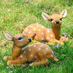 Cyrank Sika Deer Ornaments, 2pcs Sika Deer Statue Sculpture Ornaments Garden Sculpture Statue Garden Art Outdoor for Fall Winter Decor - Image 5