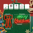 2 Pack Christmas Window Silhouette Lights - Lighted Merry Christmas Sign and Bow for Holiday Indoor Wall Door Glass Decorations - Image 7