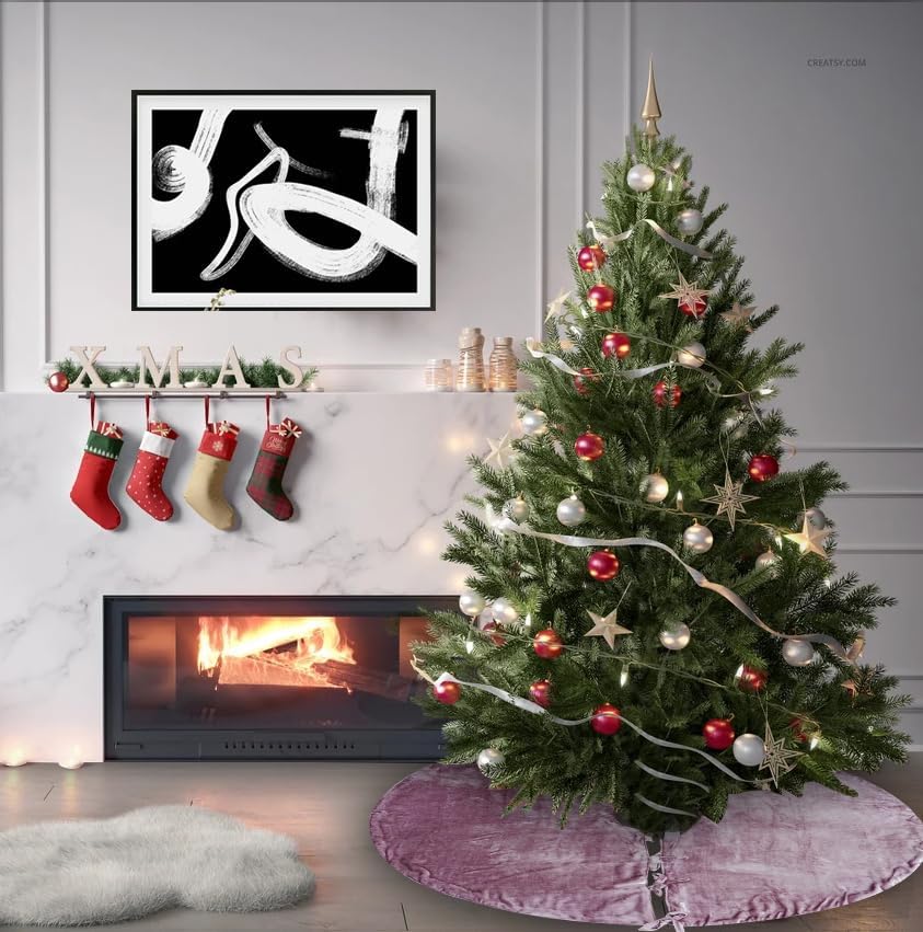 Sophia-Art Christmas Tree Skirt, Luxury Velvet Plush Skirt, Xmas Decoration Holiday Party Décor, Soft Velvet Home Décor Merry Christmas Party Christmas Tree Decorations (Taupe,23 Inch) - Image 2