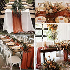 35x72 Inch Terracotta Cheesecloth Table Runner Fall Boho Wedding Decor - Image 6