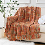 BATTILO Home Rust Orange Throw Blanket for Couch, 50"x60" - Image 7