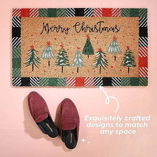 Folkulture Christmas Door Mat Outdoor, Eco Friendly Christmas Door Mats for Front Door, 28 X 16 Inch Welcome Matt or Doormat for Home Entrance, Durable & Anti Slip Coir Door Mats - Merry Christmas - Image 4