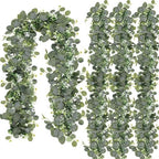 N&T NIETING 4 Pack Artificial Eucalyptus Leaf Garland, Faux Greenery Garland Decor 6 FT Summer Garlands, Fake Hanging Vines Garlands for Wedding Decoration Table Mantle by NTNIETING