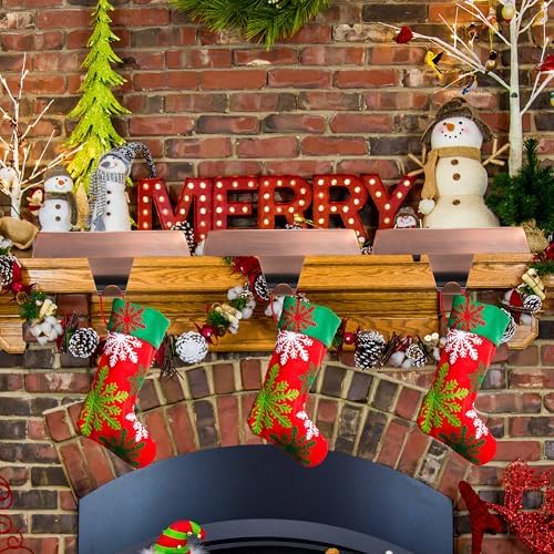 OCTERIC 4 Pcs Red Bronze Christmas Metal Stocking Holders for Mantle, Heavy Duty Stocking Hangers Stocking Hook Xmas Ornaments for Counter Tables Window Fireplace Mantle Decoration - Image 5