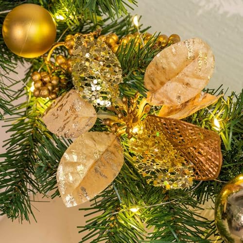 YULETIME 6 Feet Lighted Christmas Garland, Battery Powered 20 Fairy Lights - Image 3