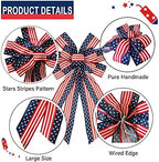 Large Patriotic Bow Wreath 4th of July Decor 2 Pack, 15.7x47'' - Image 3