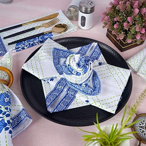 FINGERCRAFT Cloth Napkins Set of 12 Cotton Linen, 20x20 Inch, Mesh Banquet - Image 5