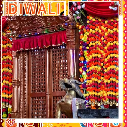 Suncalla 12 Pcs Holi Decorations Marigold Garland 4 ft Long, Orange - Image 6