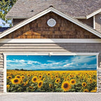 7 * 16FT Summer Garage Door Cover Decorations Sunset Palm Trees Garage Door Banner for Outdoor Indoor Summer Party Photography Backdrop (sunflower, 7 * 16 ft) by ANNAQUEEN