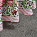 Ridhi Block Print Round Tablecloth Strawberry Pink 90 Inch 100% Cotton - Image 4