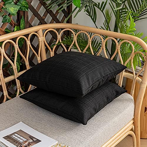 Kevin Textile Outdoor Waterproof 24”x24” Pillow Covers 2 Pack, Black - Image 4