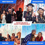 16" America Streamers Cannon [6 Pack] Red White & Blue Streamer Poppers No Mess, Biodegradable Streamer Paper, No Mess Confetti Poppers, Independence Day/July 4th, Conventions, Loud, Shoot Up to 40ft - Image 6