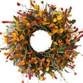 HipTree 24 Inch Fall Wreath for Front Door, Autumn Wreath with Mini Pumpkin by HipTree
