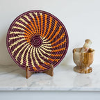 Handwoven African Basket Bowl for Fruits Wall Decor 12in diameter - Image 4