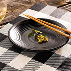 Restaurantware Black and White Vinyl Woven Placemat, 16 x 12 in, 6 Pack - Image 3