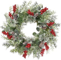 Sggvecsy 21 Inch Artificial Christmas Wreath for Front Door Xmas Red Berry Wreath with Pine Needles Pine Cones Eucalyptus Leaves Christmas Hanging Decorations for Wall Outdoor Home Window Decor by Sggvecsy