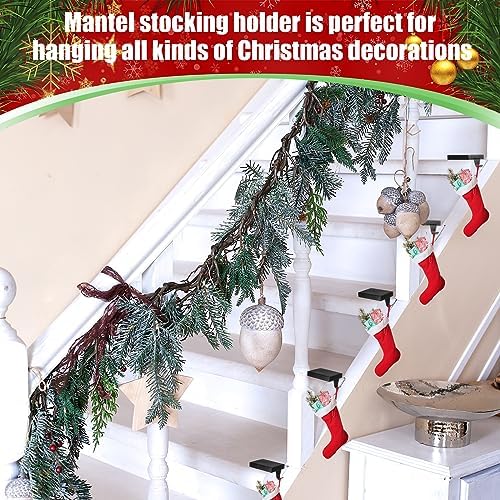 Zonon 4 Pcs Christmas Stocking Holders for Mantle, Black - Image 5