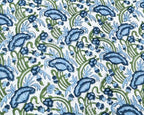 72x108 Inches Rectangle Hand Block Printed Cotton Tablecloth, Blue Green Floral Table Cloths Washable, Indian Table Linen for Halloween Christmas Outdoor Thanksgiving Gifts Home Decor Dinning Outdoor - Image 2