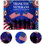 Veterans Day Backdrop Decorations Patriotic Banner 12x10ft - Image 7