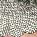 MiniInflat Quilted Christmas Tree Skirt - Vintage Floral Block Print Christmas Tree Skirt with Scalloped Edge Thicken Cotton for Home Decorations Holiday Party Gift(60 Inch,Plaid Floral,Green) by MiniInflat