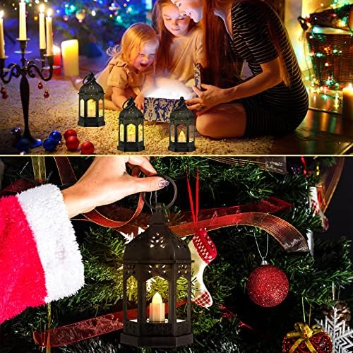 Hortsun 24 Pcs Mini Halloween Lantern Centerpiece with LED Candle,Black - Image 7