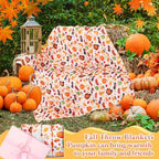 Buryeah 4 Pack Fall Throw Blankets Bulk Flannel Blanket, 40 x 50 Inches - Image 4