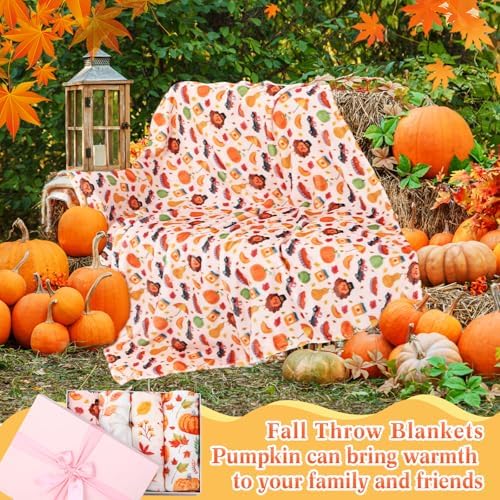 Buryeah 4 Pack Fall Throw Blankets Bulk Flannel Blanket, 40 x 50 Inches - Image 4
