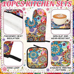 VitalCozy 10 Pcs Boho Floral Kitchen Decor Set Kitchen Towels - Image 4