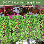 Hoteam 12 Pcs Artificial Hanging Greenery Plants, Pothos - Image 5