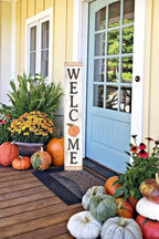 Welcome With Peach Sign for Front Door, 4ft Tall Front Porch Decor, Vertical Wooden Signs for Front Porch, Rustic Farmhouse Wood Porch Decorations Outdoor - Image 3