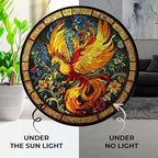 Sacred Phoenix Bird Suncatcher Stained Glass Window Hangings Sun Catchers Colorful Ornament Gifts for Women Mom Wife Halloween Christmas Housewarming 9.8" - Image 4