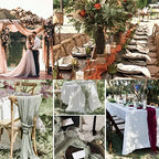 12 Pack Dusty Blue Cheesecloth Table Runner 10ft Boho Gauze Cheese Cloth Table Runner Rustic Sheer Runner 120 inch Long for Christmas Wedding Table Decorations - Image 6
