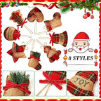 24 Pcs Burlap Christmas Ornaments Set Mini Stockings Funny,Fresh - Image 4
